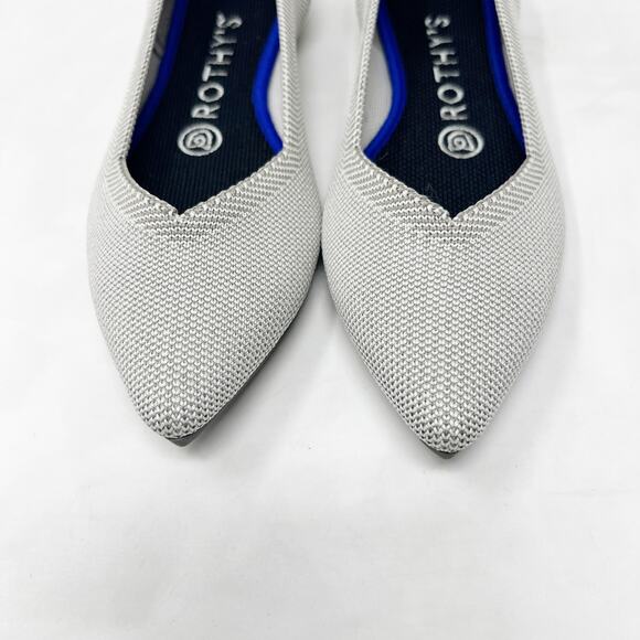 [Rothy’s] The Point Birdseye Gray Slip On Washable Ballet Flats Pointed Toe 6.5 - Picture 8 of 12